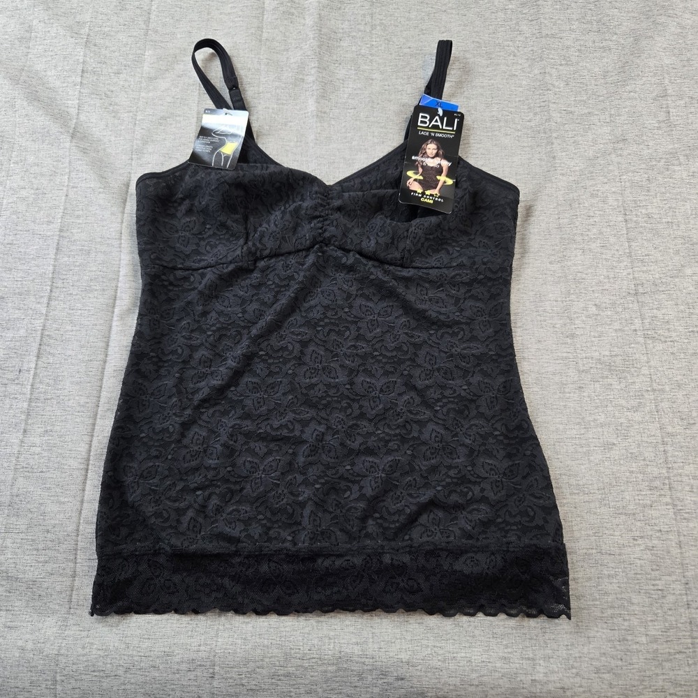 Bali Women's Firm Control Cami Semi Sheer Lace Smooth Adj. Straps Size XL